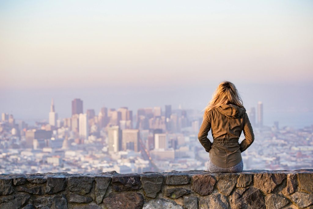 Woman overlooking the Los Angeles skyline, symbolizing hope and healing through mental health treatment at California Detox & Recovery Center in Los Angeles, California.