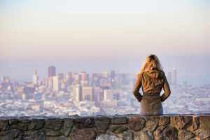 Woman overlooking the Los Angeles skyline, symbolizing hope and healing through mental health treatment at California Detox & Recovery Center in Los Angeles, California.