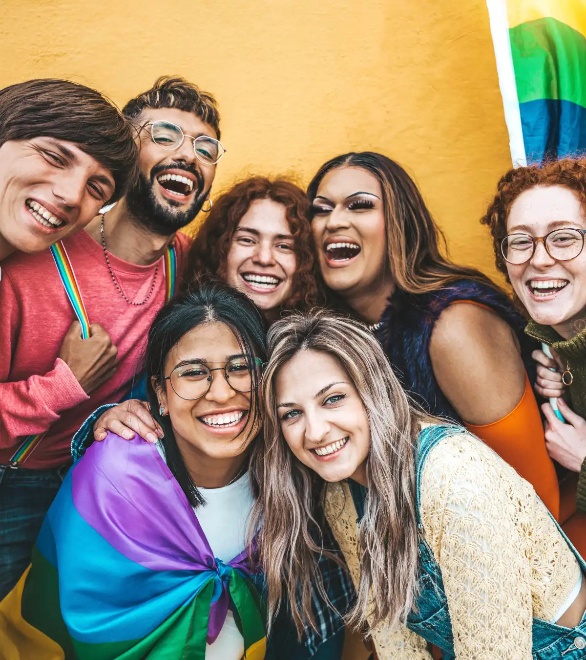 Diverse Queer Friends Celebrating Pride Festival